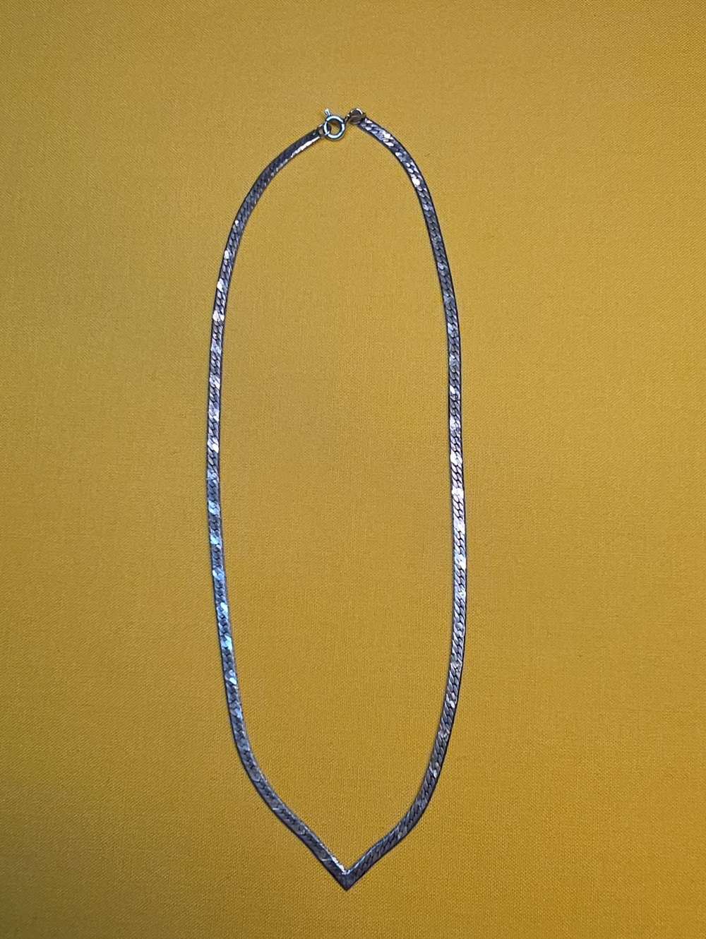 Vintage 925 Silver V-Shaped Herringbone Necklace ▪︎ Marked 925 Italy 📿